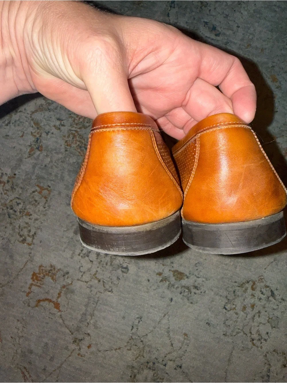 Men's Tan Leather Slip-On Loafers 9 1/2 9.5 Magnanni